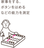 2.手作業 家事をする、ボタンをはめるなどの能力を測定